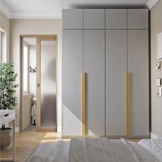 Guarda-roupa Modulado 4 Peças 8 Portas Jade Cabecasa Madeiramadeira Cinza Urbano