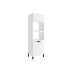 Paneleiro De Cozinha Modulado Alpha 2511 Torre Quente Com 2 Fornos 3 Portas 70cm Branco