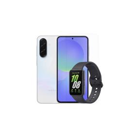 Smartphone Samsung Galaxy A36 5G Branco 128GB, 6GB RAM, Câmera Tripla até 50MP, Tela Super AMOLED 6.7", IP67, NFC e Recursos AI + Galaxy Fit3 Grafite