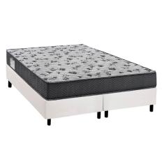 Cama Box Queen: Colchão Ortopédico Ortobom D33/EP Anatômico Fort Tech ISO 100 + Base CRC Courano White(158x198)