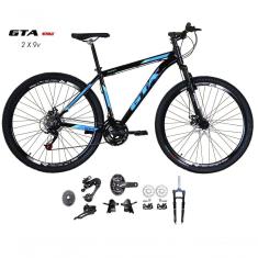 Bicicleta Aro 29 Gta Start Kit 2x9 Gta Sunrun Freio Disco K7 11-36 Pedivela 24-38d Garfo Com Trava - Preto-verde Tam.15