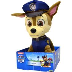 Pelúcia Patrulha Canina Chase 30CM - Sunny Brinquedos, Marrom e Azul, 
