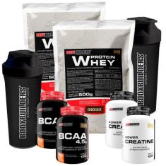 SUPER KIT MAGALU: 2x Whey Protein 500g + 2x BCAA 100g + 2x POWER Creat
