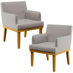Kit 02 Poltronas Decorativas Para Sala de Estar e Recepção Beatriz W01