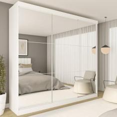 Guarda Roupa Casal Premium Rennes 205,9cm com Espelho 3 Portas 4 Gavet