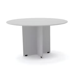 Mesa De Reunião Redonda Maxxi 110X74cm Pe Painel Cinza Cristal Pandin