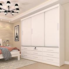 Guarda Roupa Casal 3 Portas 9 Gavetas Chicago Tcil Móveis Neve