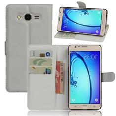 Capa carteira para Samsung ON 7 Pro, carteira flip de couro PU premium com compartimento para cartão, suporte e fecho magnético [capa interna à prova de choque de TPU] Compatível com Samsung ON 7 Pro