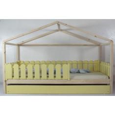 Bicama Montessoriana Solteiro Frente Casinha Colorida Madeira Maciça P