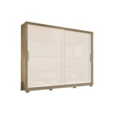 Guarda Roupa Casal 2 Portas de Correr e 4 Gavetas Palace Rústico/Off W