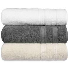 Kit 3 Toalha de Banho Fio Penteado Extra Macia - Comfort - Central Toa