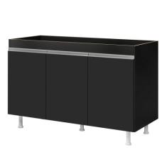 Balcão Buffet Gabinete de Cozinha Lux 119cm 100% MDF Sem Tampo 03 Port
