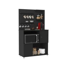 Armário Cantinho Do Café Aconchego Preto - Patrimar Móveis