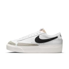 Nike Blazer Low Platform DJ0292-101 Womens Casual Shoes (White/Black-Orange)