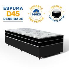 Cama Box com Colchão de Espuma D45 Pillow In Anjos OrtoConfort Solteiro 88cm