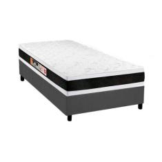 Cama Box Solteiro: Colchão Espuma Castor D45 Black e White AIR Double 