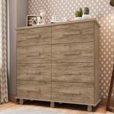 Cômoda 8 Gavetas Paris Lanza - Carvalho