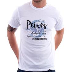 Camiseta Sou de Peixes - Foca na Moda, Branco, P