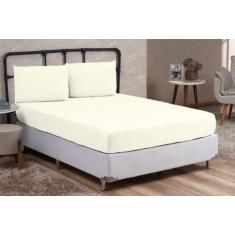 Jogo de Cama Queen Linha GOLD Percal 200 Fios 03 Peças Lençol Cama Box