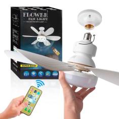 Ventilador de Teto Potente com Controle e Lâmpada Bivolt