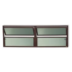 Janela De Aluminio Basculante 2 Seções Plus Vidro Boreal 40cm X 200cm Brimak Corten