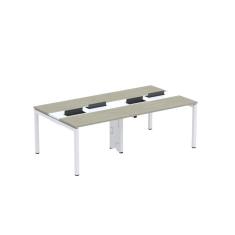 Mesa De Plataforma Dupla Para 4 Pessoas Corporativa 110x120-4p Pdc11-12-4p Nogueira Casablanca-branco