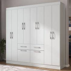 Guarda-roupa Casal 8 Portas 2 Gavetas 2 Basculante - Yescasa Branco