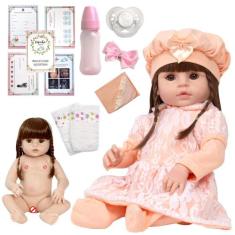 Boneca Bebe Reborn Recém Nascida Grande Linda Kit 13 Itens - Cegonha R