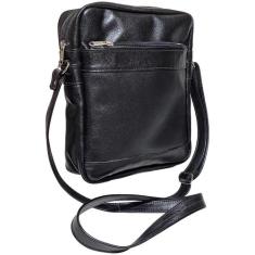 Bolsa Shoulder Bag Masculina Em Couro Alça Transversal Com Divisorias 