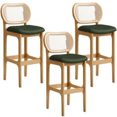 Kit 03 Banquetas Altas Para Cozinha Bancada Sala Tela Betta Fixa L02 m