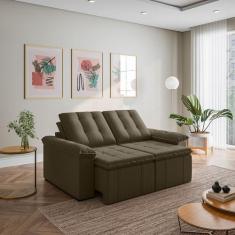 Sofá Retrátil Reclinável 3 Lugares 180cm Veludo com Molas Palmeira Cab