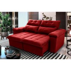 Sofá Retrátil/Reclinável Verona 1,50m Suede Velut Vermelho c/ Molas no