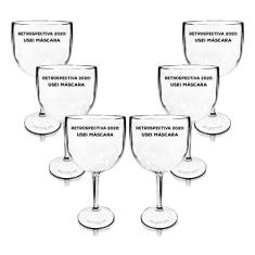 Kit 6 Taças Gin Transparentes Personalizadas Retrospectiva 2020