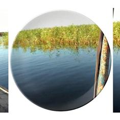 Prato Decorativo de Porcelana Boat In The Distance Salver Prato de Jantar