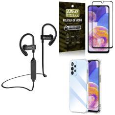 Capinha Samsung A23 4G + Fone Bluetooth Hs188 + Película 3D