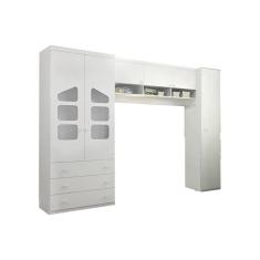 Quarto Modulado Infantil com Guarda Roupa 02 Portas Eloísa Branco - Phoenix Baby