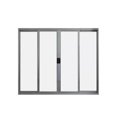 Janela de Alumínio de Correr 100x150cm 4 Folhas Hale Esquadrias Brilhante