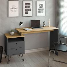Escrivaninha com Regulagem Estilo Industrial Plus Artany Olmo/Grafito