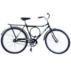 Bicicleta Aro 26 Masculina Barra Circular Freio no Pé Potenza Preta - 
