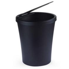 Lixeira Para Banheiro Plástica 5L Preto Articulável Arthi