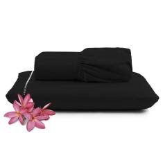 Jogo de Lençol Micropercal 400 Fios Solteiro - Preto - Casa Show Enxov