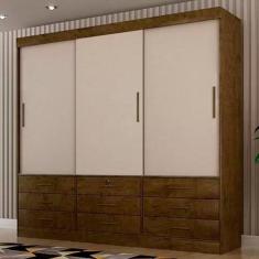 Roupeiro Star 3 Portas Ipe/Off Salleto Móveis - Salleto Moveis, Ipê co