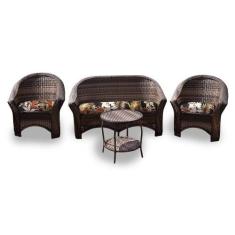 Conjunto de Sofá Fibra Sintética Bali - 1 Sofá 2L + 2 Poltronas + 1 Me