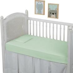 Lençol Berço 300 Fios com Elástico100% Algodão Avulso Toque Macio Liso