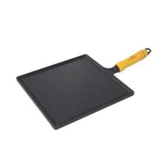 Bifeteira de Ferro Fundido Quadrada Lisa - Medidas 25x25cm - Rig Fundi