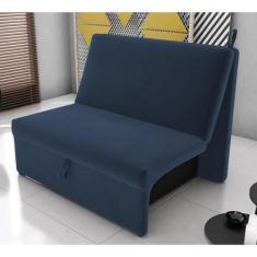 Sofá Cama para Descanso Alice Suede Azul - CasaH