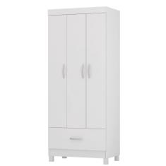 Guarda Roupa 3 Portas E 1 Gaveta Prince Branco - Demóbile