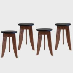 Conjunto 4 Banquetas Madeira Maciça ms Colors MaderSilva