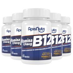 Kit 5 Vitamina B12 Apisnutri 60 cápsulas