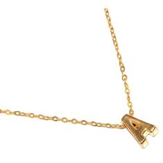 Colar Cordão Letras Inicial A Lembrancinha Folheado 18k